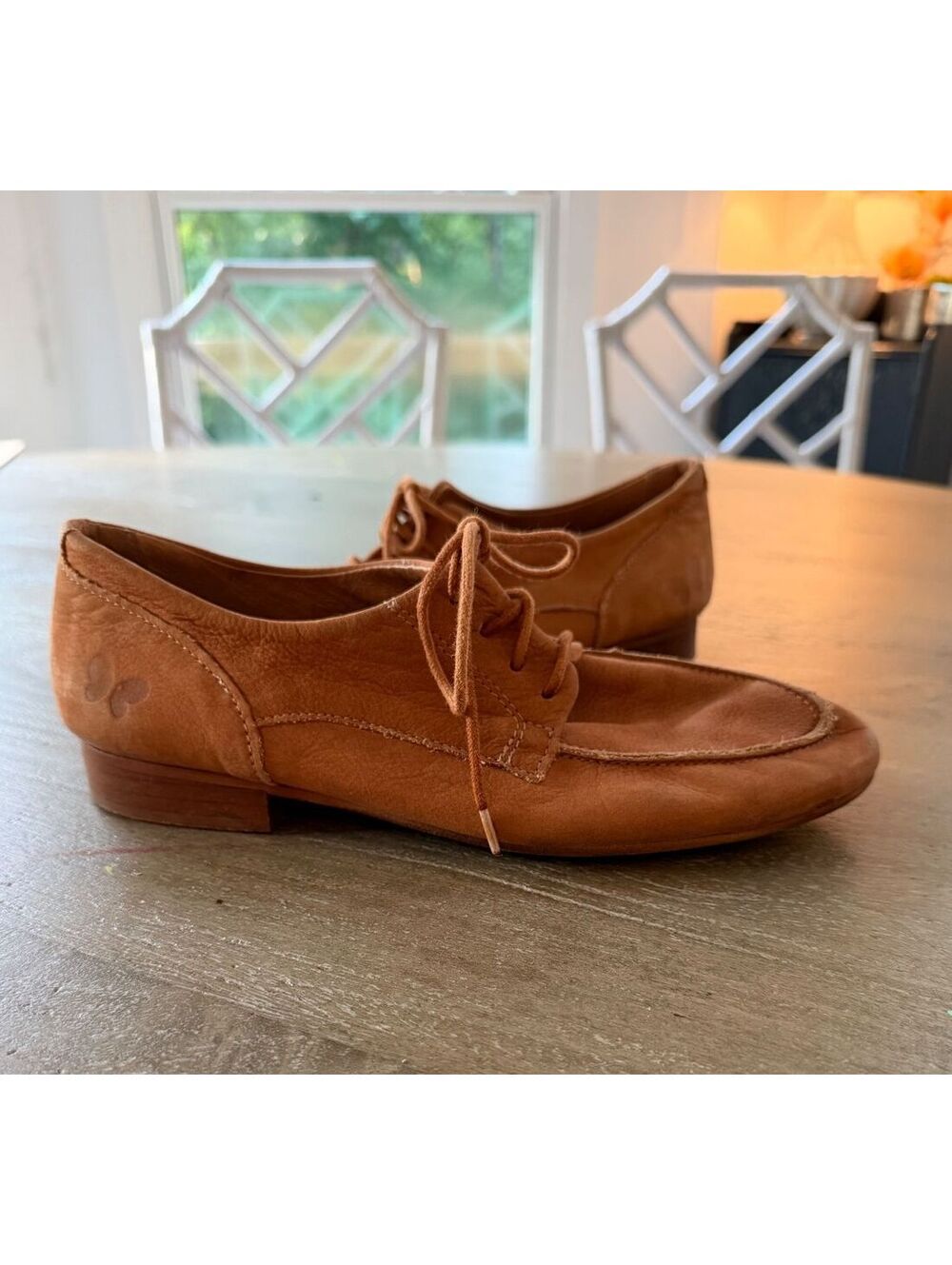 Felmini Portugal Suede Lace-Up Shoes Oxford Cognac Vintage Timeless Classic Sz38